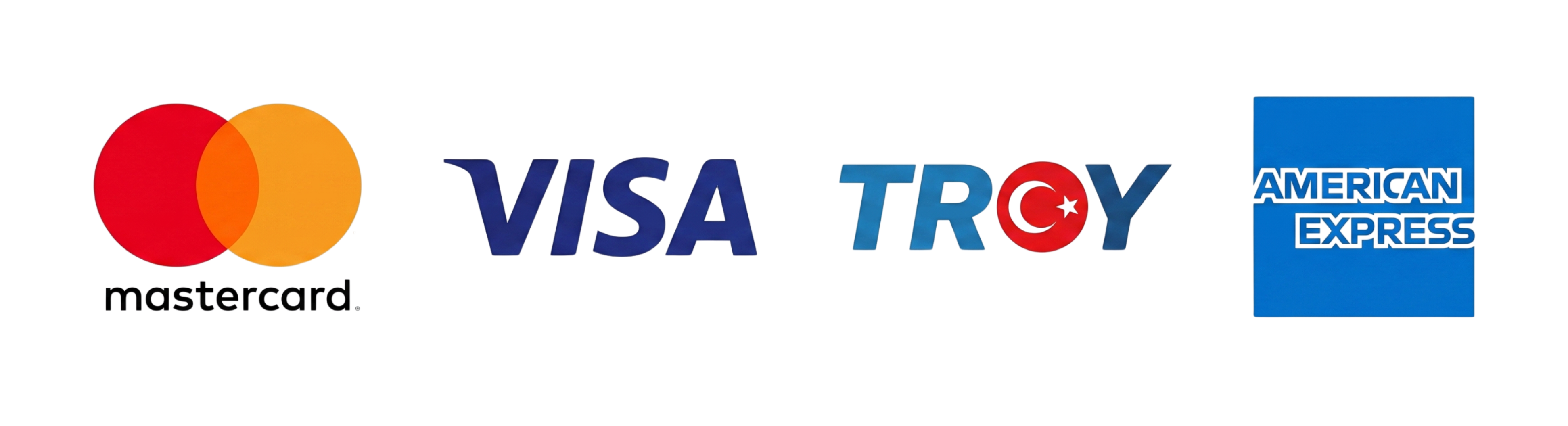 Güvenli ödeme altyapısı — iyzico, Mastercard, Visa, American Express, Troy